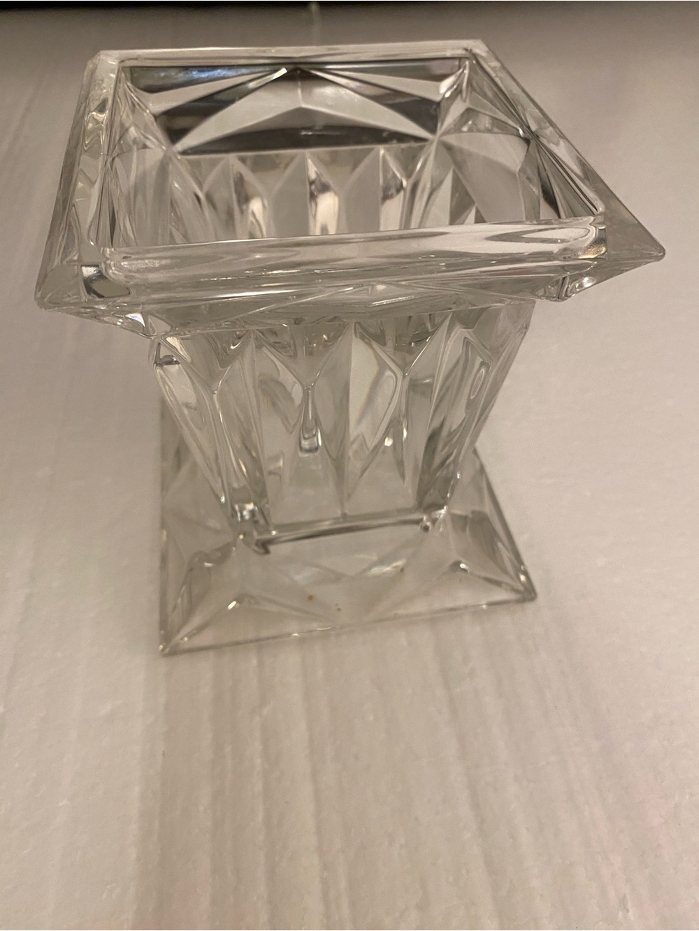 Party Lite Quad Prism Lead Crystal Pedestal Candle Holder 5” Tall -Style Accent